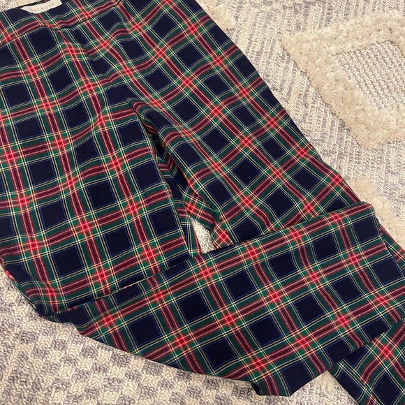 Talbots black blue Red Plaid Ankle Pixie Chino Pants Size 6P - Picture 3 of 4